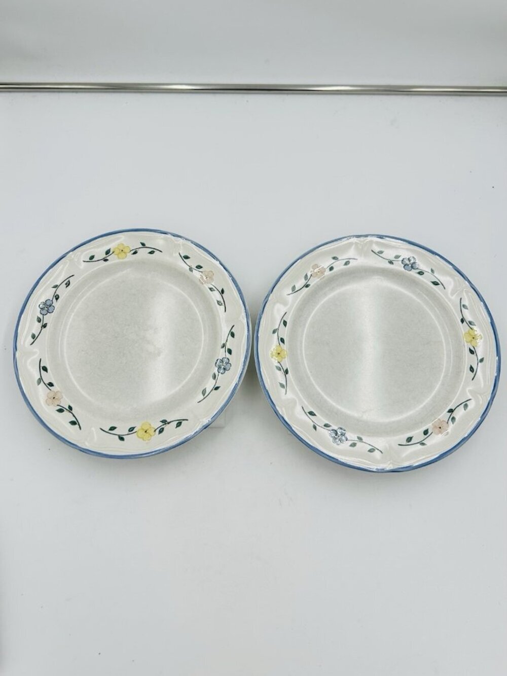 The Cellar Odette Floral Dinner Plates 10.5" Blue Pink Yellow Flowers Set of 2